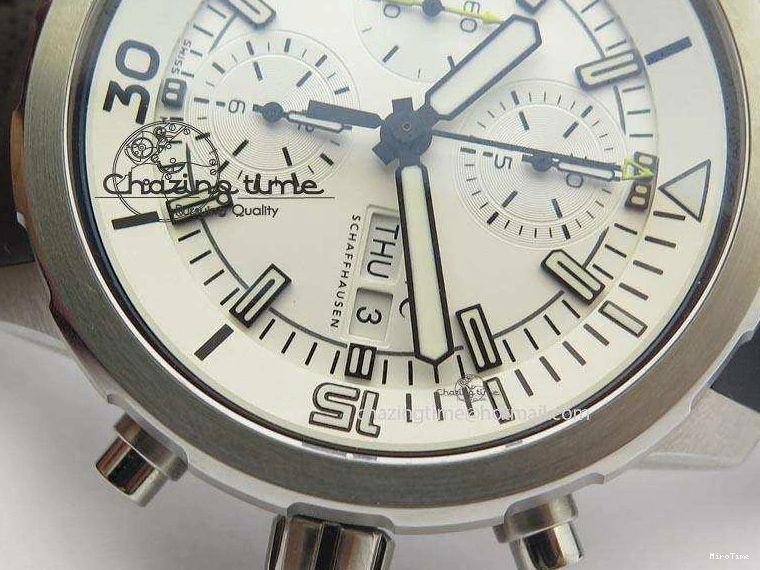 MIROTIME 0731 SportInspired Aquatimer Chrono IW376803 V6F 1:1 Best Edition White Dial On Rubber Strap A 7281